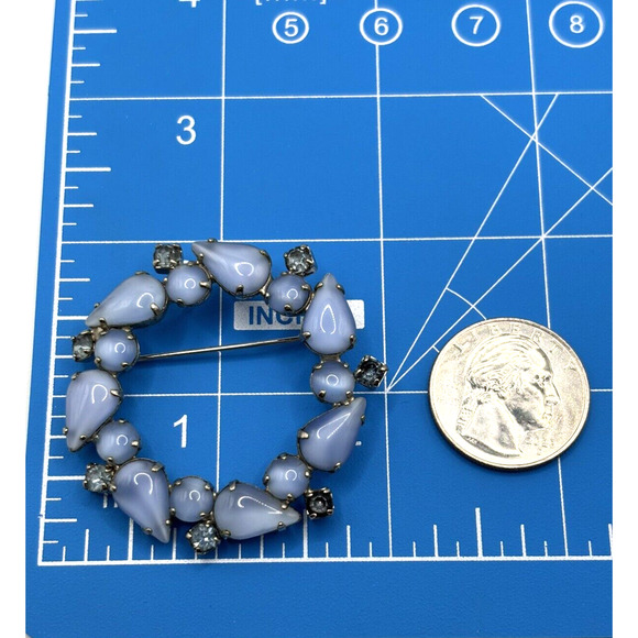 Vintage Blue Sapphire Stones Brooch J1-3014 - Picture 6 of 10